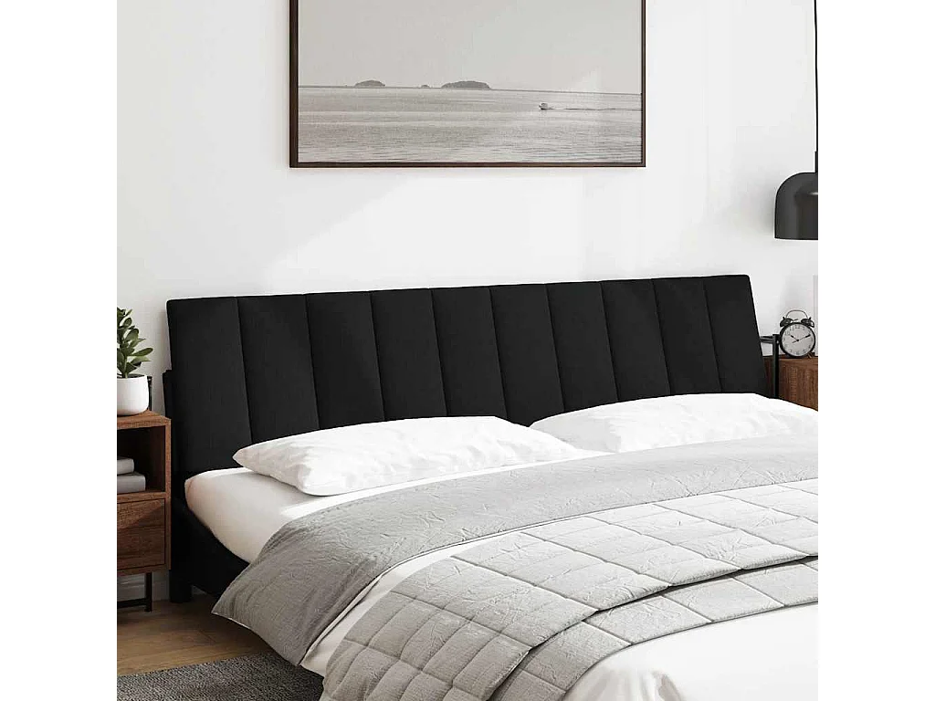 Tête de lit noir 200 cm tissu