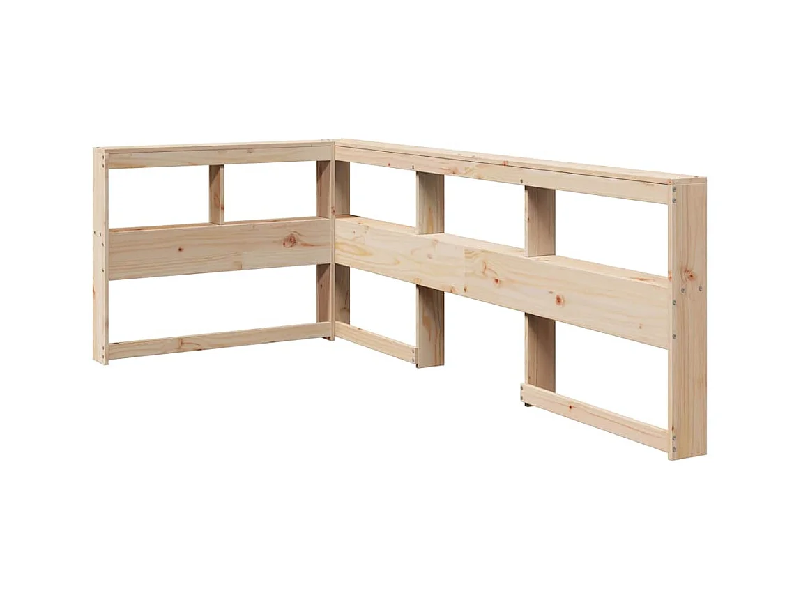 Cabecero librería en forma de L madera maciza de pino 90 cm