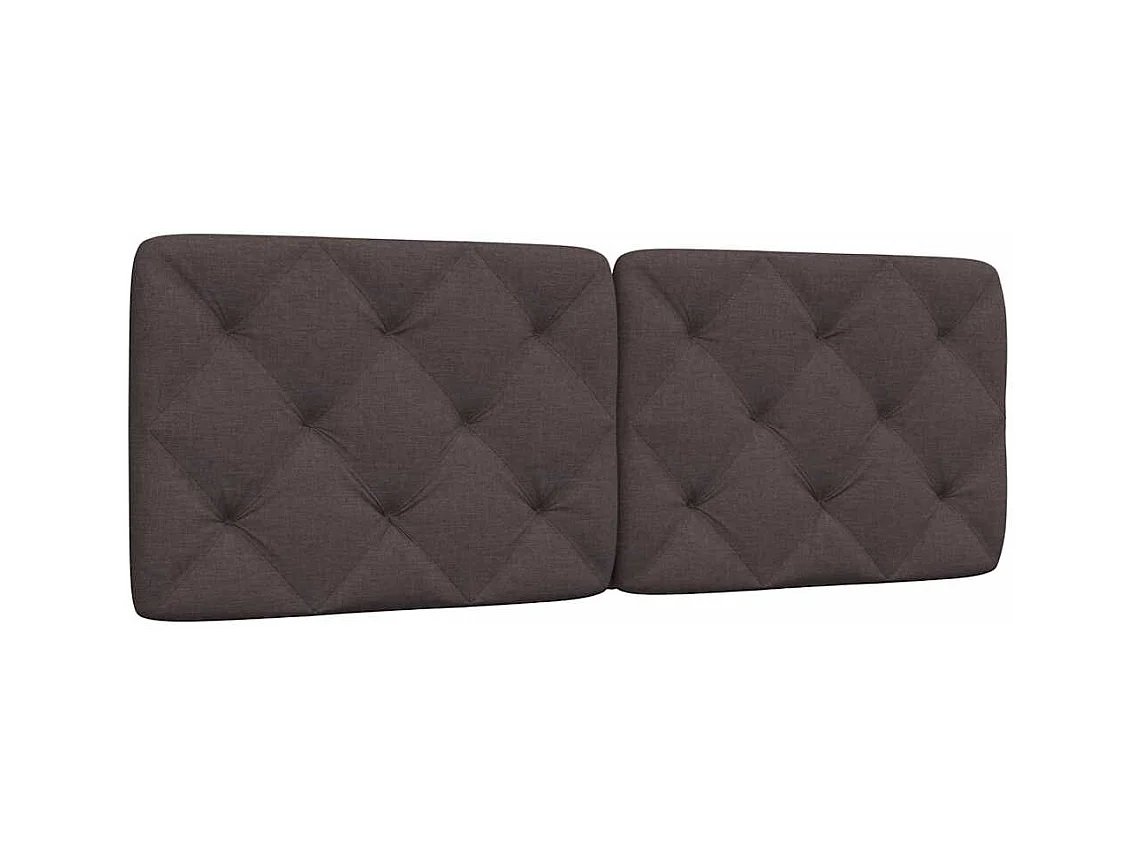Cabecero de cama acolchado tela marrón oscuro 120 cm