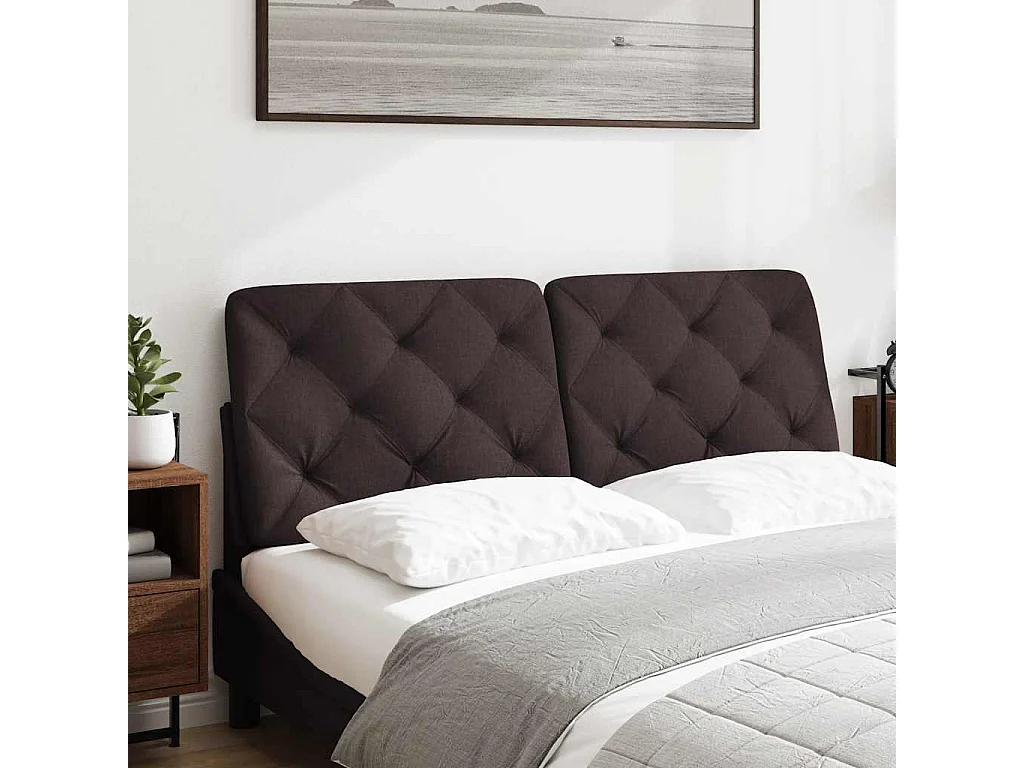Tête de lit marron foncé 120 cm tissu