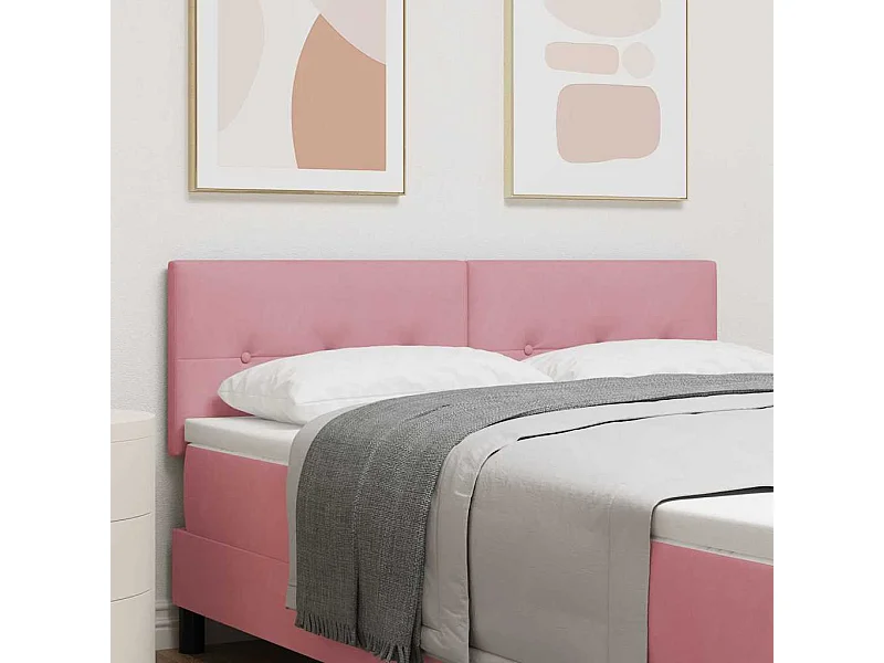 Tête de lit Montage mural avec tête de lit Rose 144 cm Velours