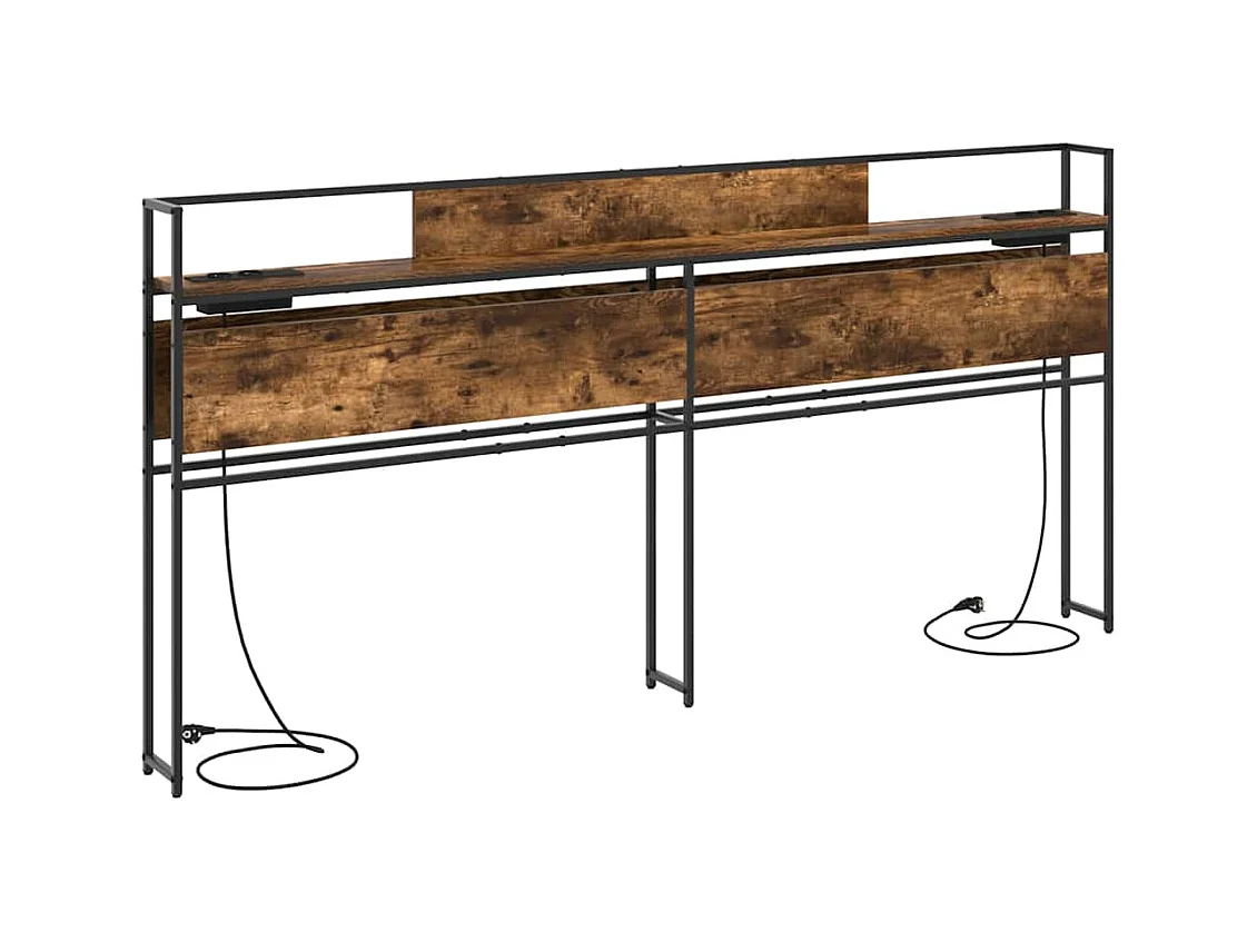 Tête de lit de rangement Chêne fumé 200 cm Bois d'ingénierie