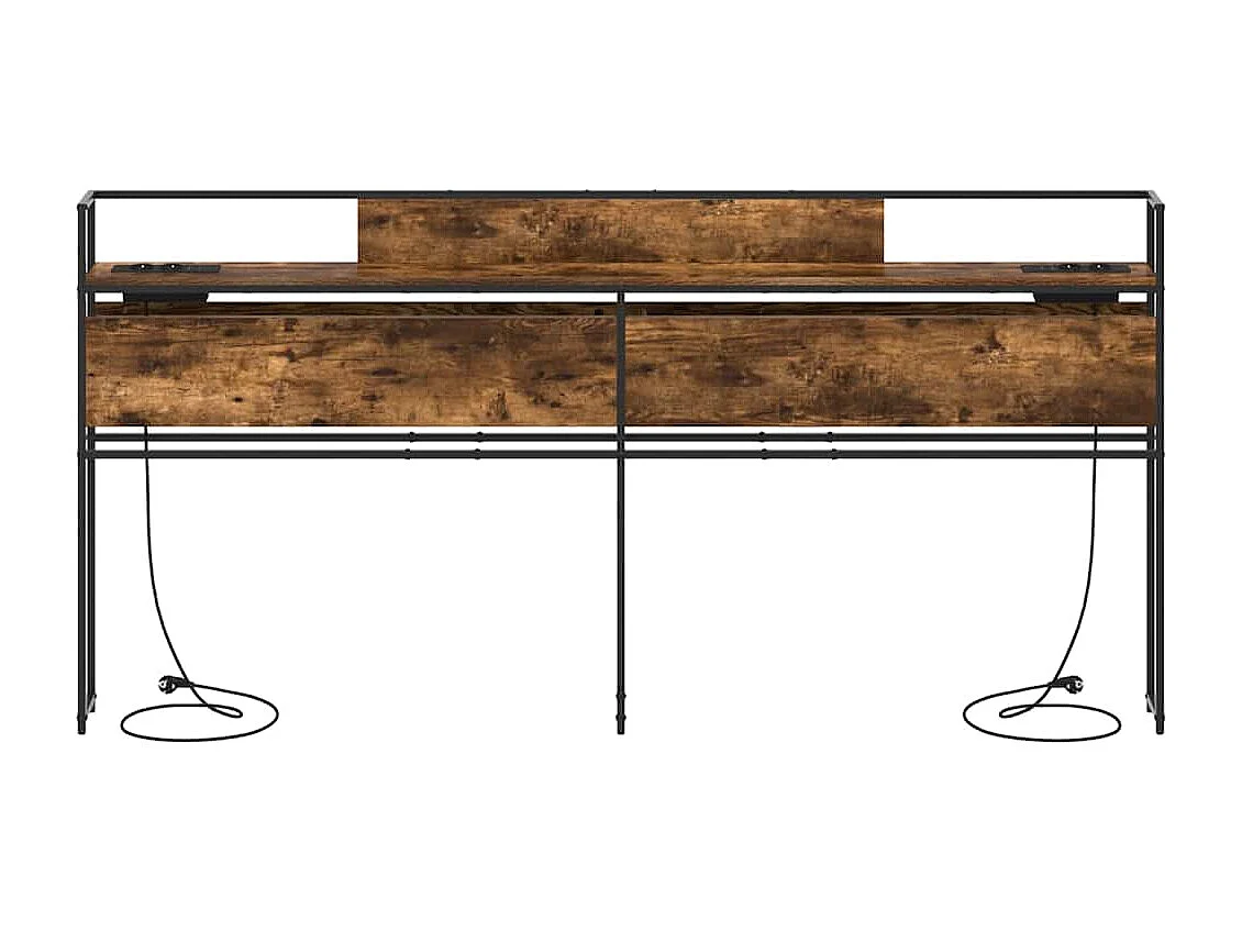 Tête de lit de rangement Chêne fumé 200 cm Bois d'ingénierie