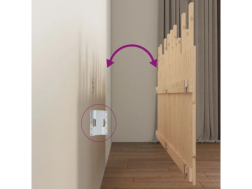 Tête de lit murale 204x3x80 cm Bois massif de pin