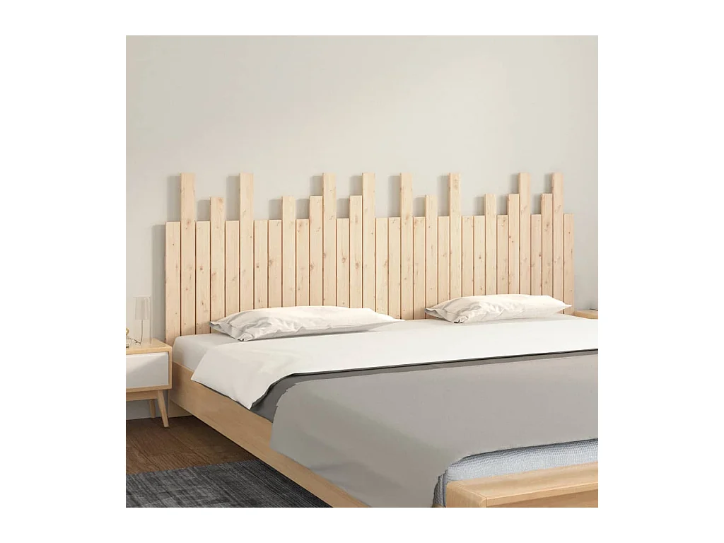 Tête de lit murale 204x3x80 cm Bois massif de pin