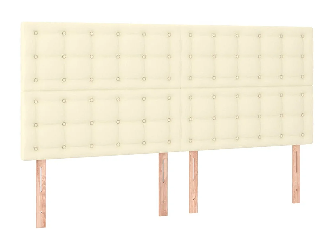 Tête de lit à LED Crème 200x5x118/128 cm Similicuir