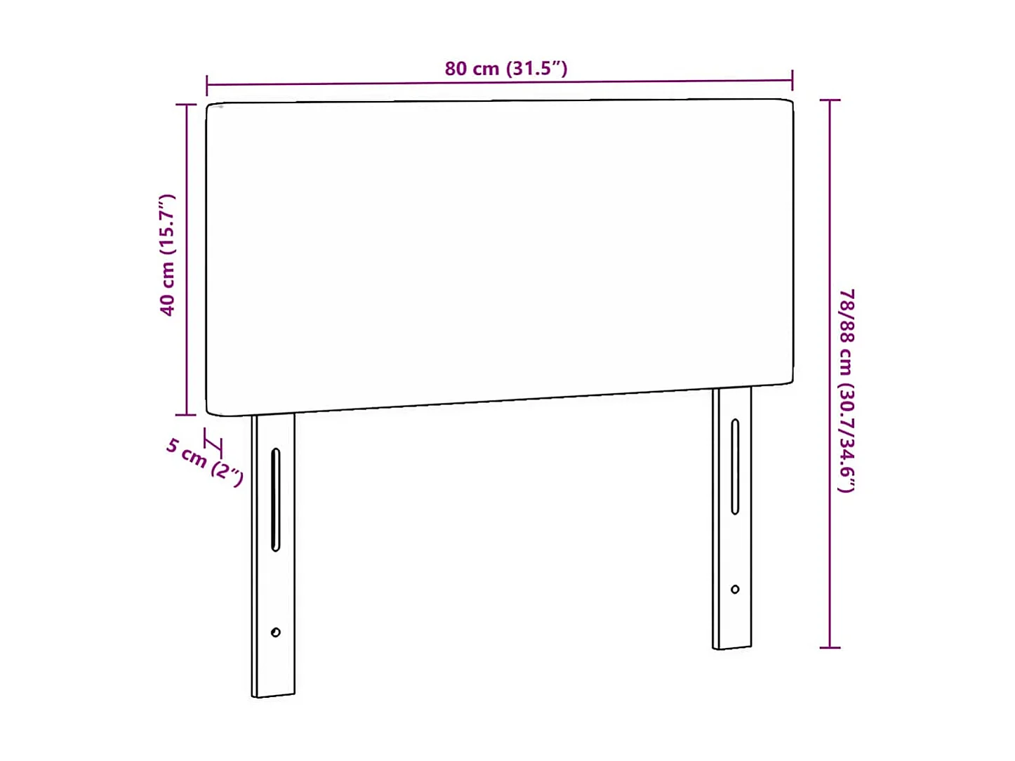 Tête de lit LED avec des lumières à LED Gris foncé 80 cm tissu