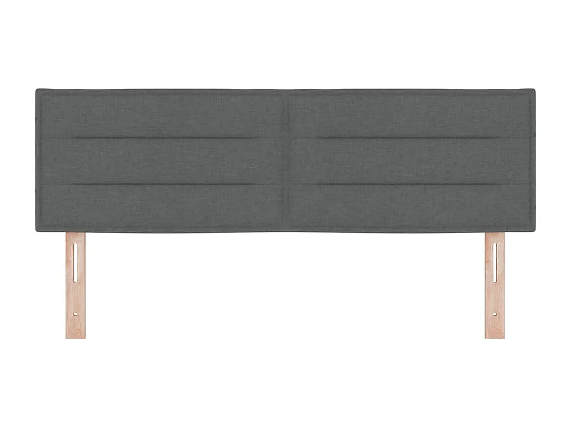 Cabecero LED con luces de tiras LED Gris oscuro 144 cm tela