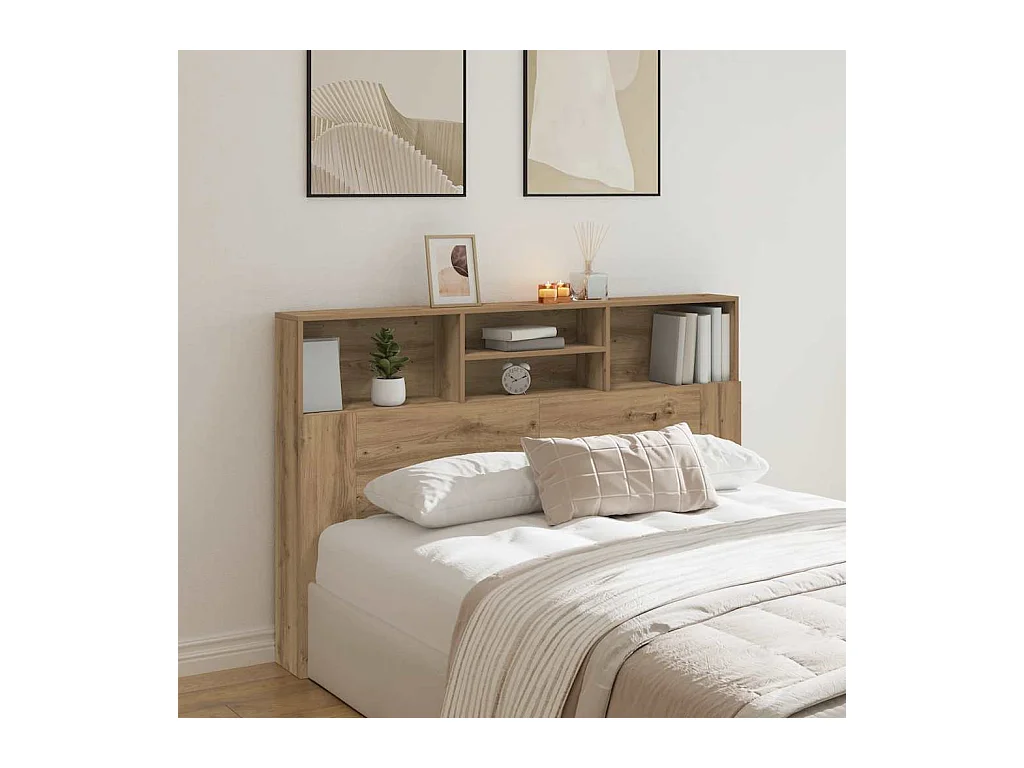 Armoire de tête de lit chêne artisanal 160x19x103,5 cm