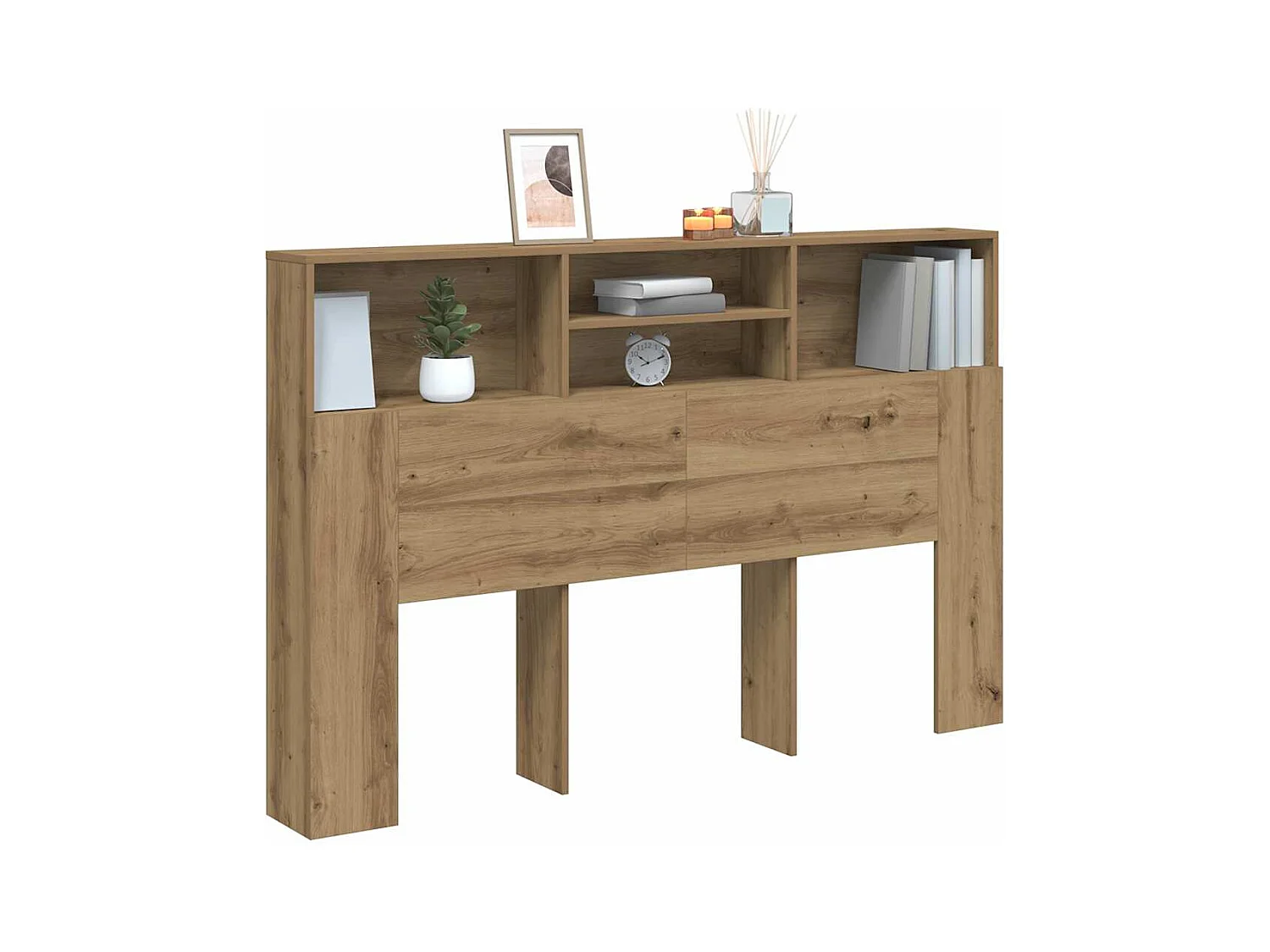 Armoire de tête de lit chêne artisanal 160x19x103,5 cm