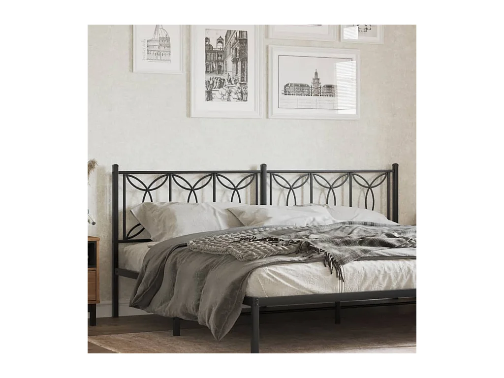 Tête de lit métal noir 193 cm