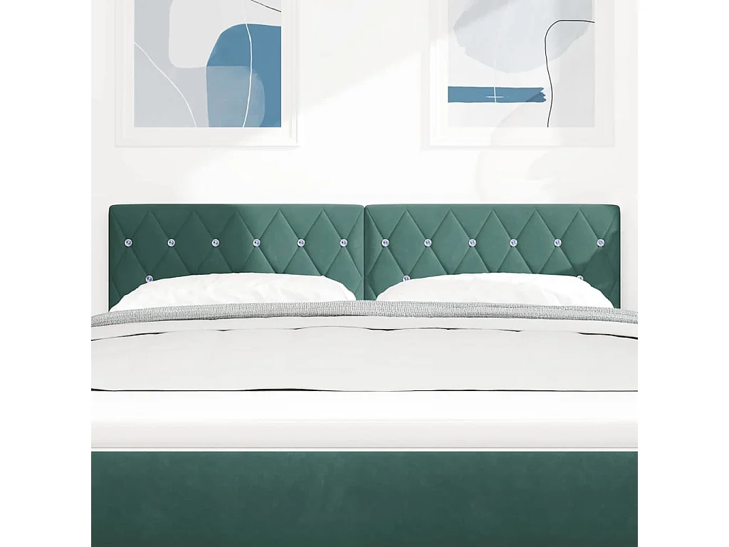 Tête de Lit LED Argyle Vert foncé 80 cm Velours