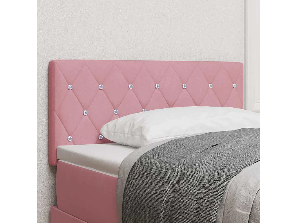 Tête de Lit LED avec des lumières à LED Rose 90 cm Velours