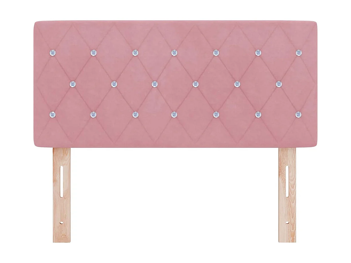 Tête de Lit LED avec des lumières à LED Rose 90 cm Velours