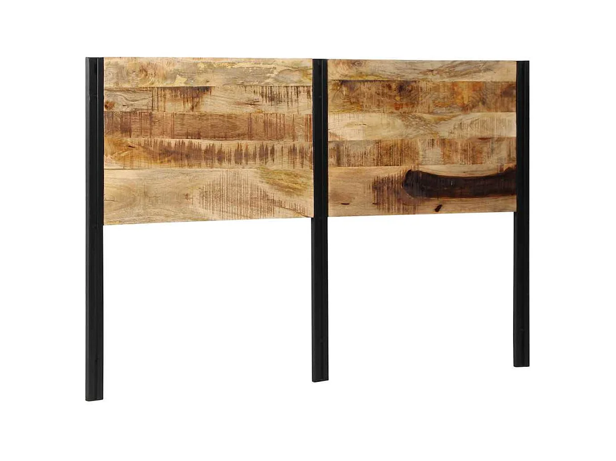 Tête de lit 160 cm bois massif manguier et fer