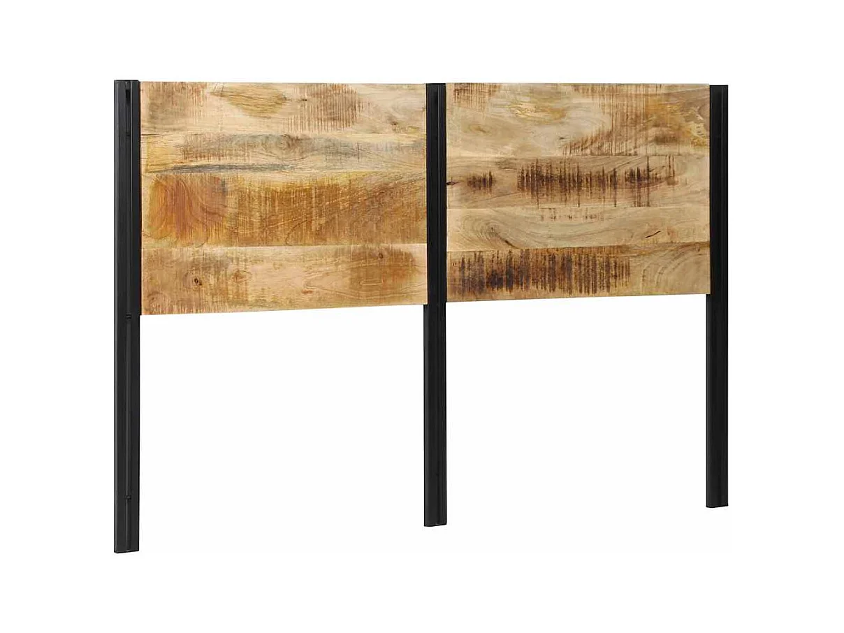 Tête de lit 160 cm bois massif manguier et fer