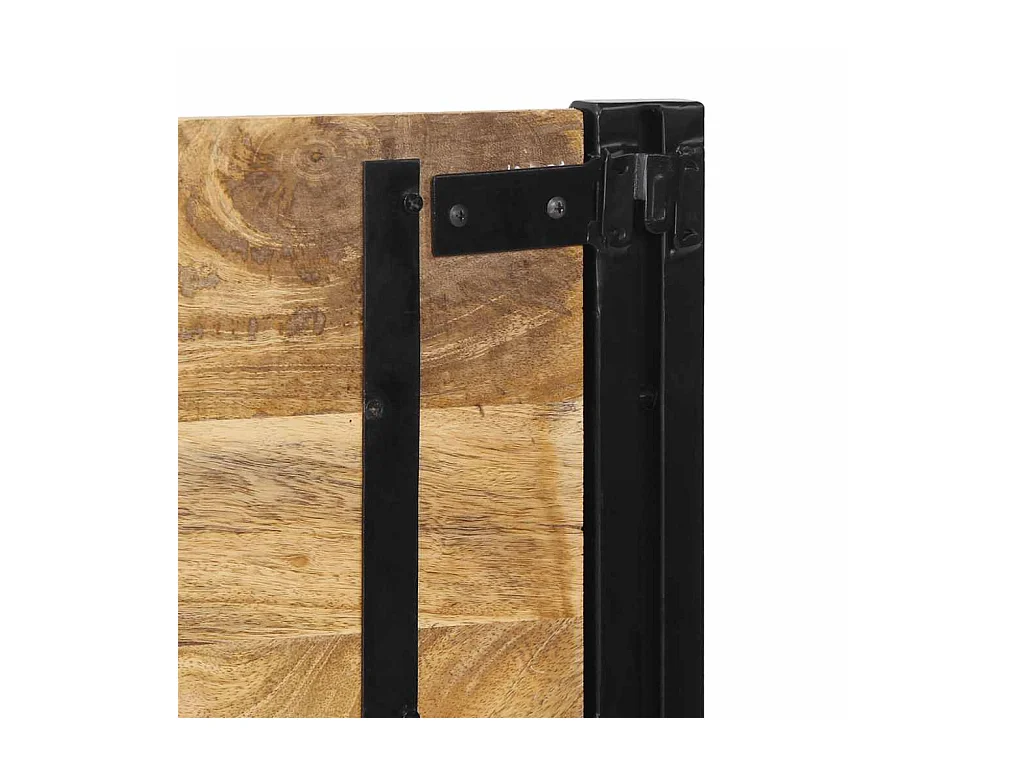 Tête de lit 160 cm bois massif manguier et fer