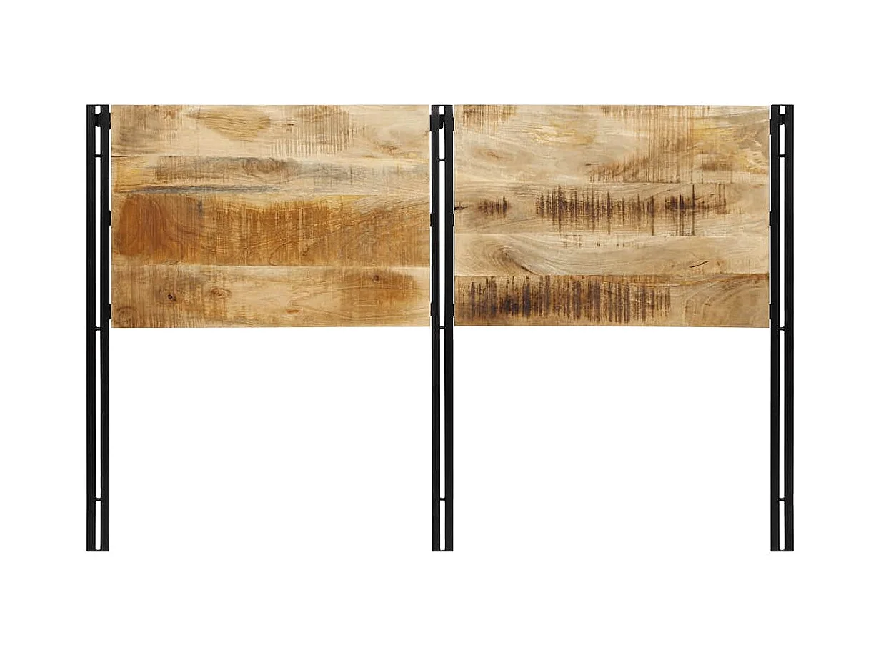 Tête de lit 160 cm bois massif manguier et fer