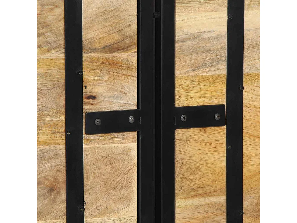 Tête de lit 160 cm bois massif manguier et fer