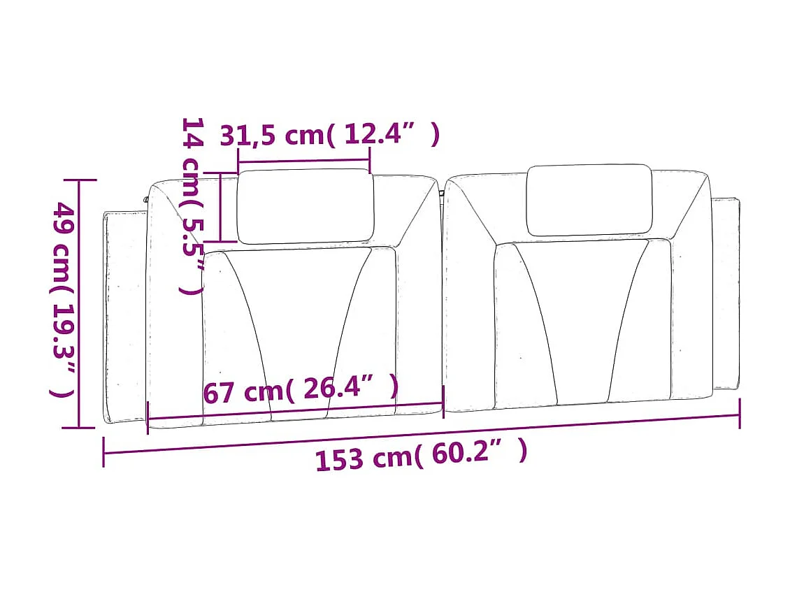 Tête de lit blanc 152 cm similicuir