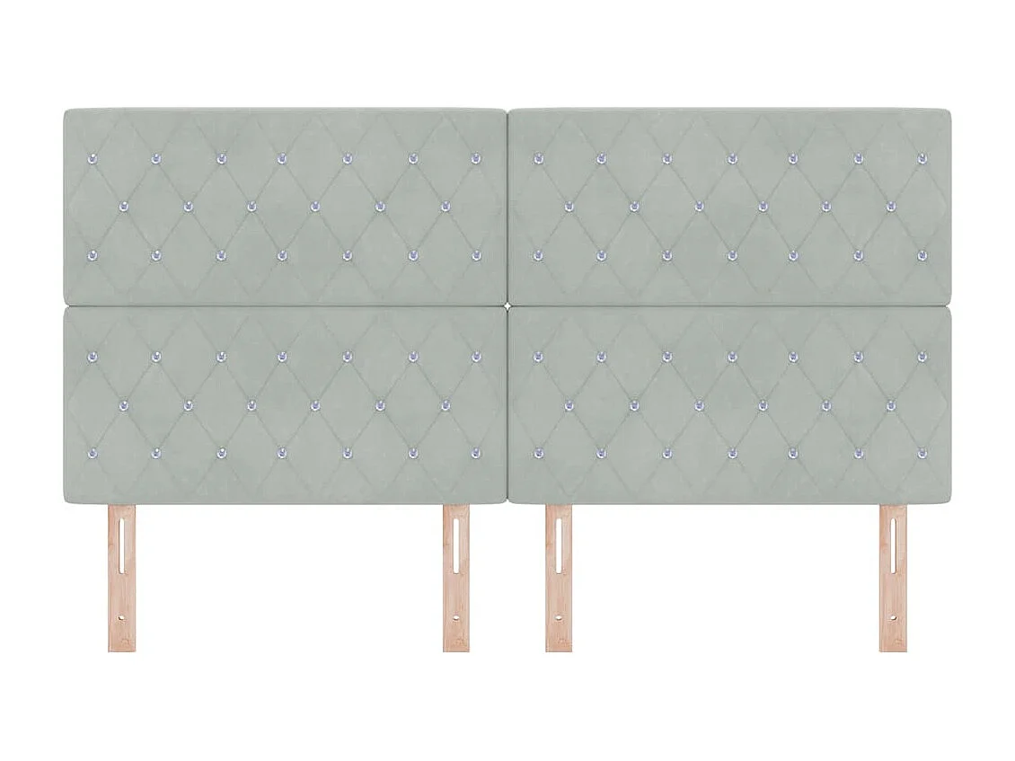 Tête de Lit en Velours Argyle Gris clair 180 cm Velours