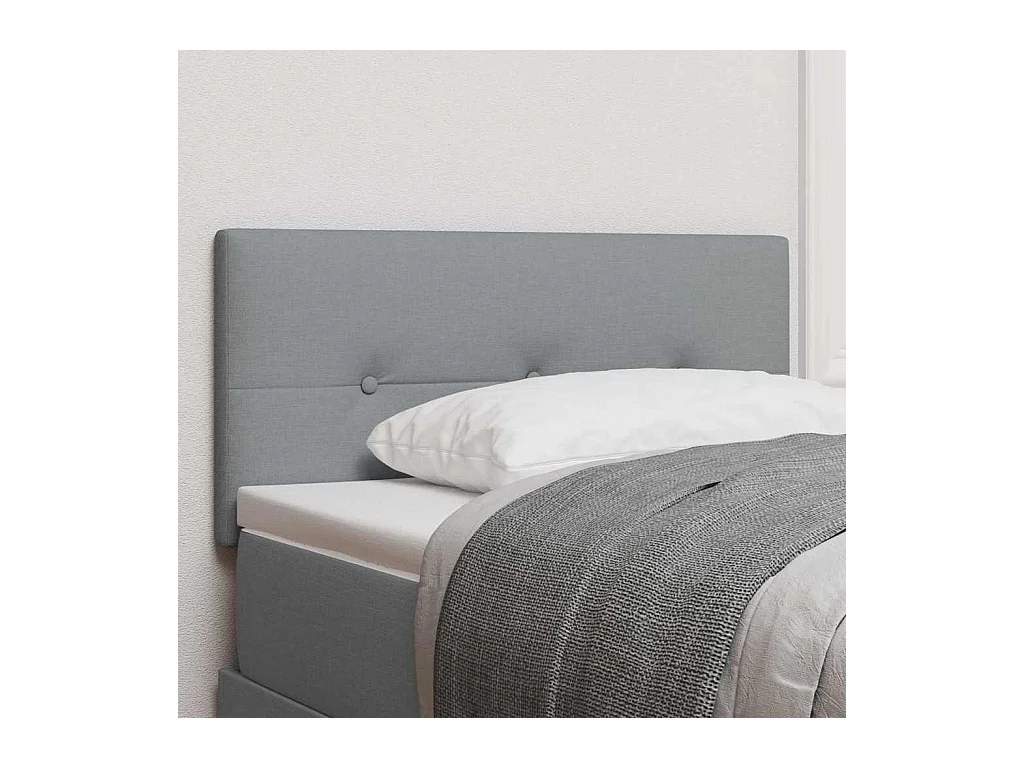 Cabecero LED con luces de tiras LED Gris claro 100 cm tela
