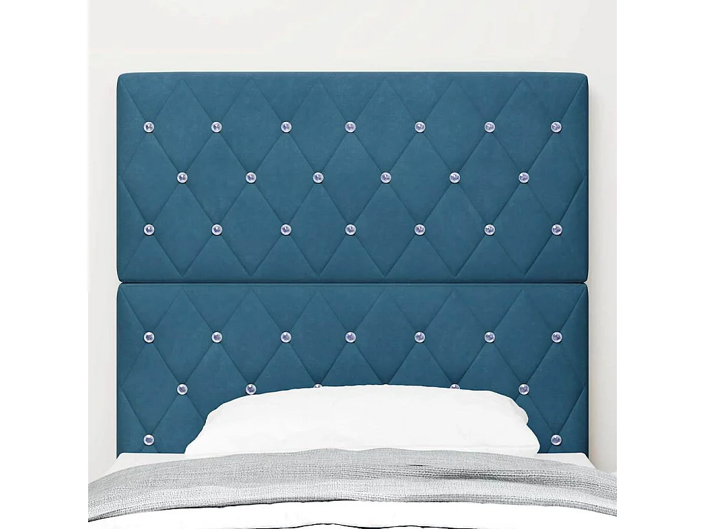 Tête de Lit en Velours Argyle Bleu foncé 90 cm Velours