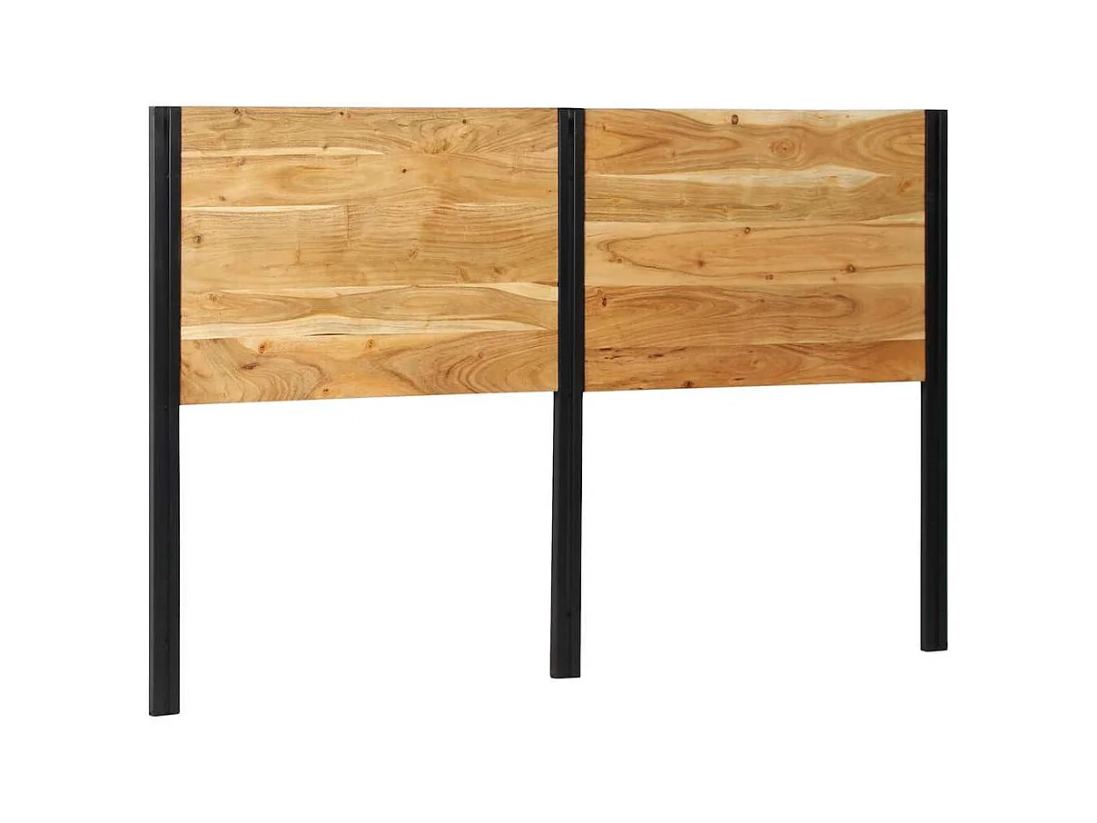 Tête de lit 160 cm bois massif d'acacia et fer