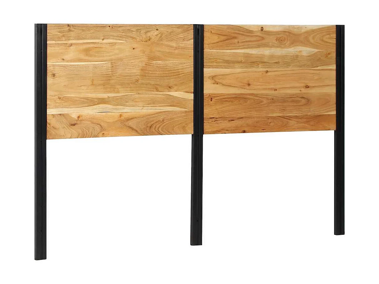 Tête de lit 160 cm bois massif d'acacia et fer