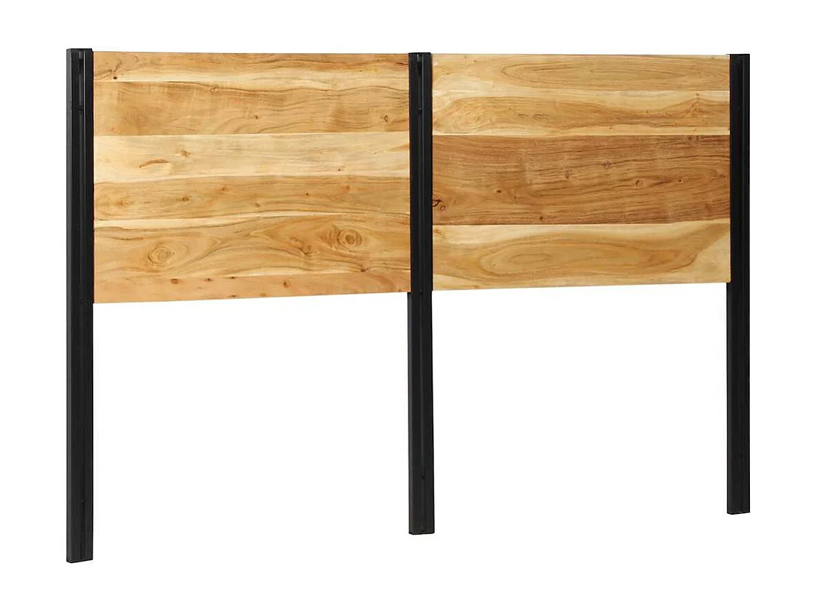 Tête de lit 160 cm bois massif d'acacia et fer