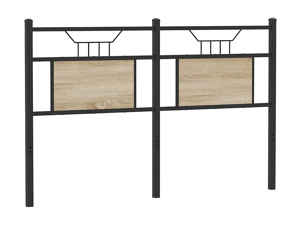 Cabecero de madera de ingeniería y acero roble Sonoma 140 cm