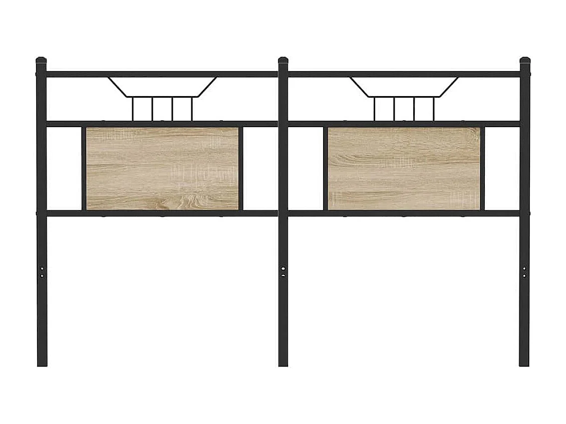 Cabecero de madera de ingeniería y acero roble Sonoma 140 cm