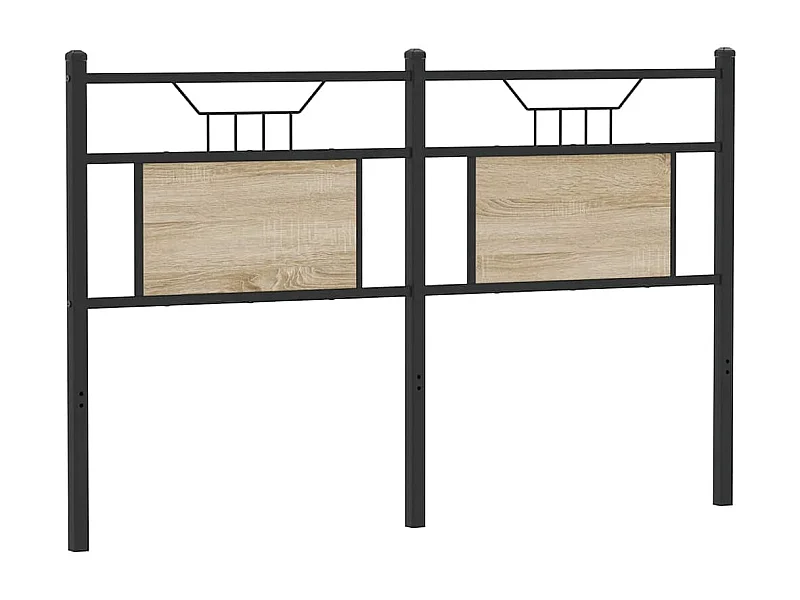 Cabecero de madera de ingeniería y acero roble Sonoma 140 cm