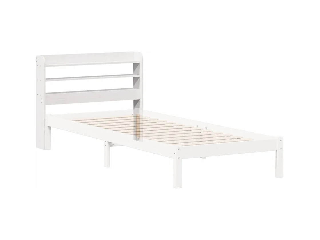 Tête de lit avec étagères blanc 75 cm bois massif de pin