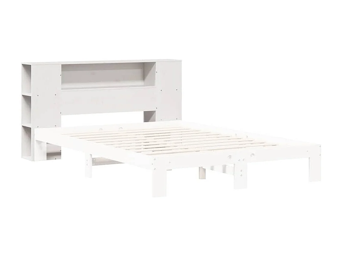 Cabecero de cama almacenaje madera maciza pino blanco 140 cm