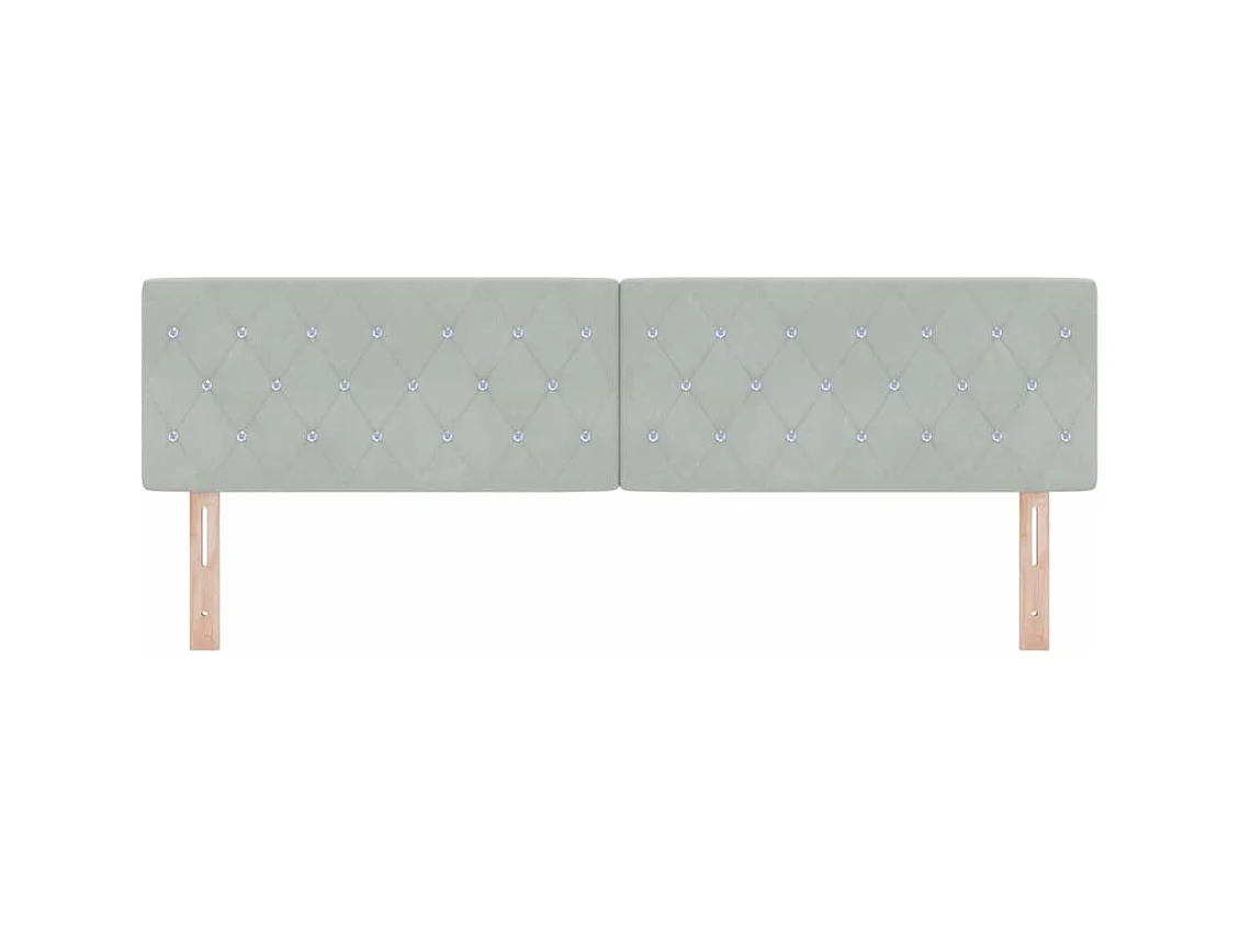 Tête de Lit LED Argyle Gris clair 90 cm Velours