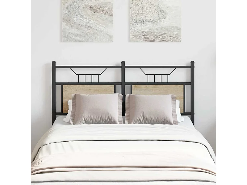 Tête de lit chêne sonoma 120 cm bois d'ingénierie et acier