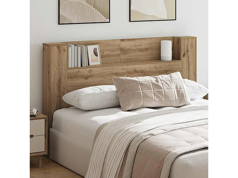 Hoofdeinde Kast met plank artisanaal eikenkleurig Bewerkt hout