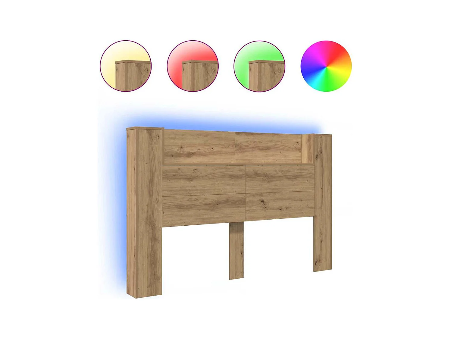 Tête de Lit chêne artisanal Bois d'ingénierie