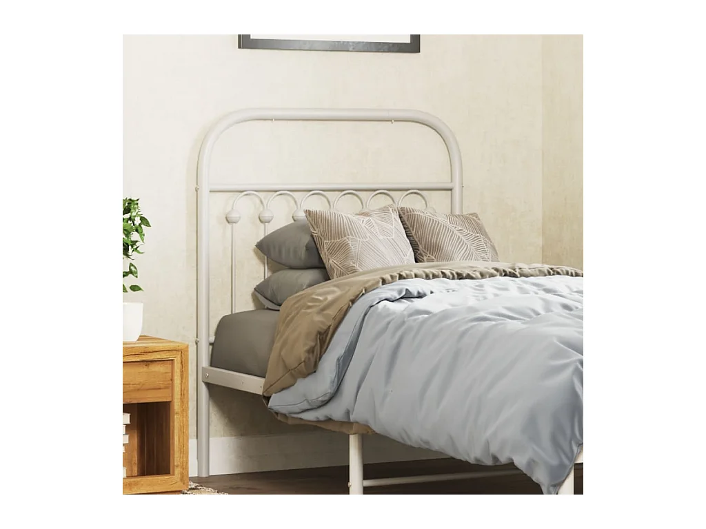 Tête de lit métal blanc 75 cm