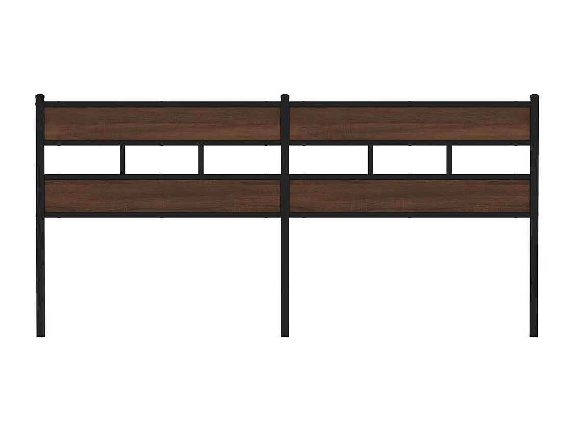 Tête de lit chêne marron 190 cm acier et bois d'ingénierie