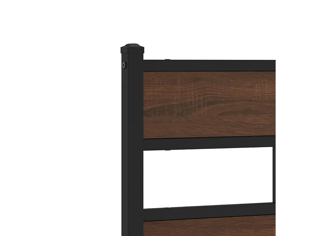 Tête de lit chêne marron 190 cm acier et bois d'ingénierie