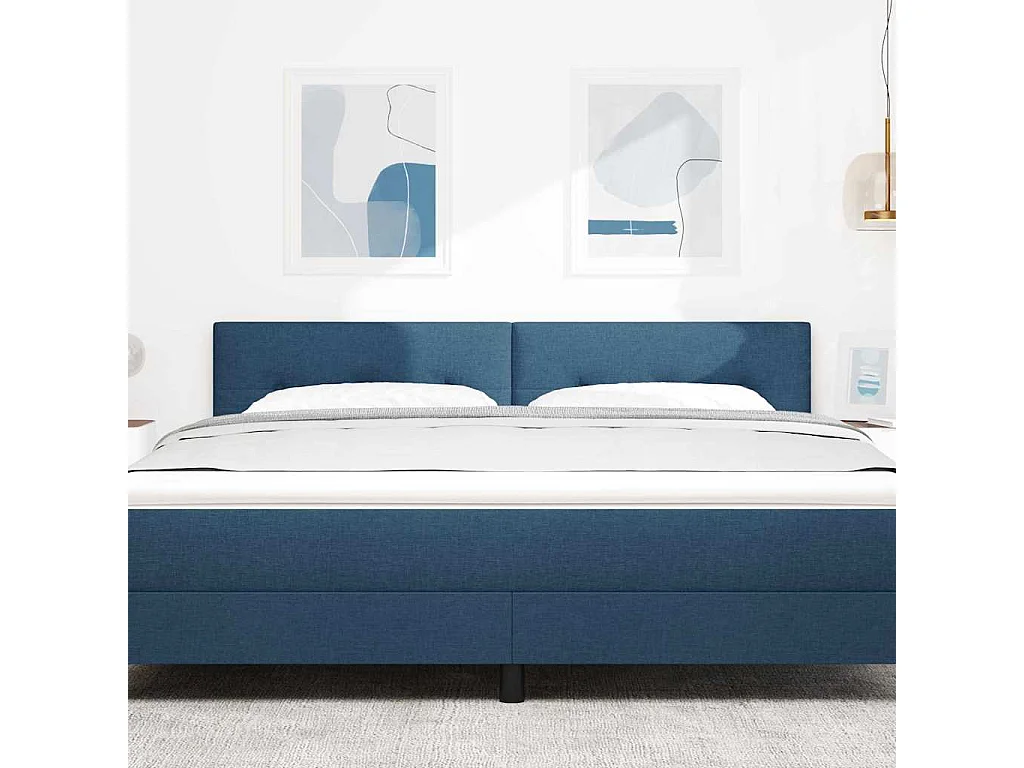 Tête de lit avec tête de lit Bleu 180 cm tissu