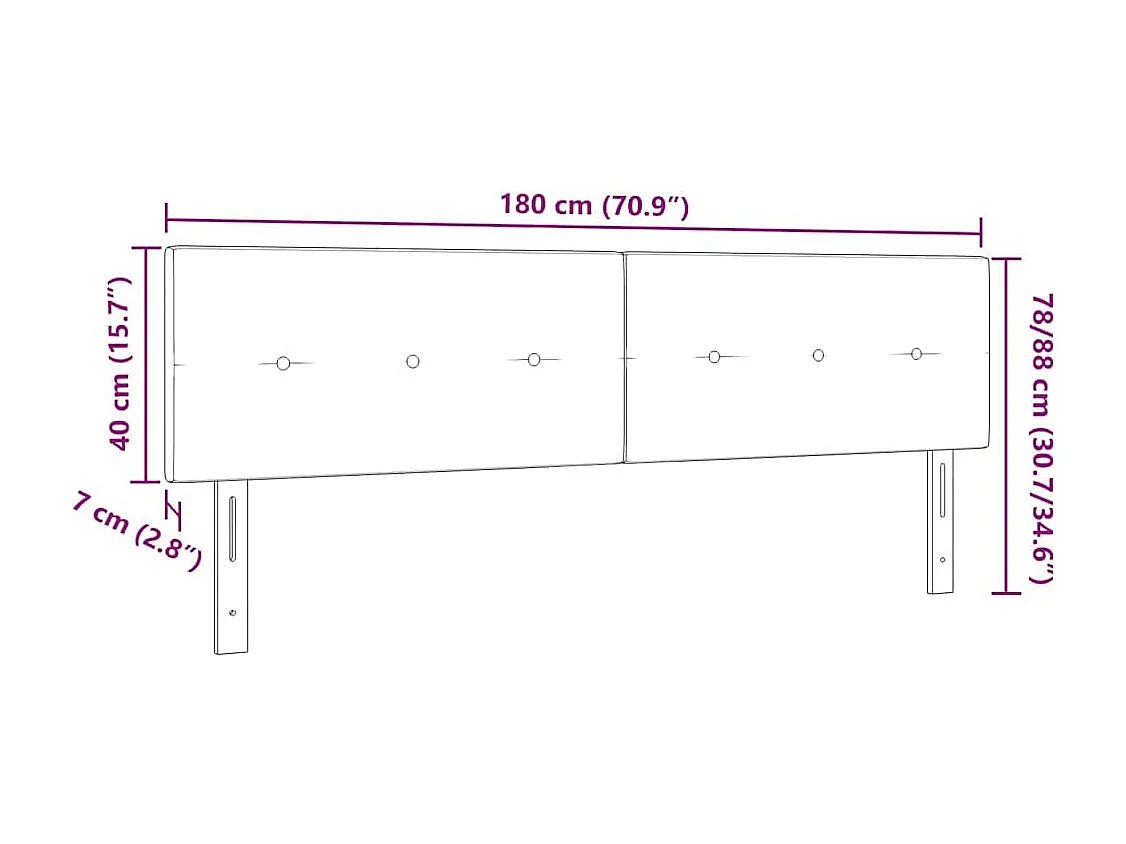 Tête de lit avec tête de lit Bleu 180 cm tissu