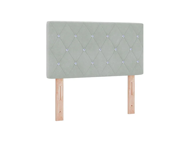 LED-hoofdeind met LED -striplichten Lichtgrijs 80 cm Fluweel