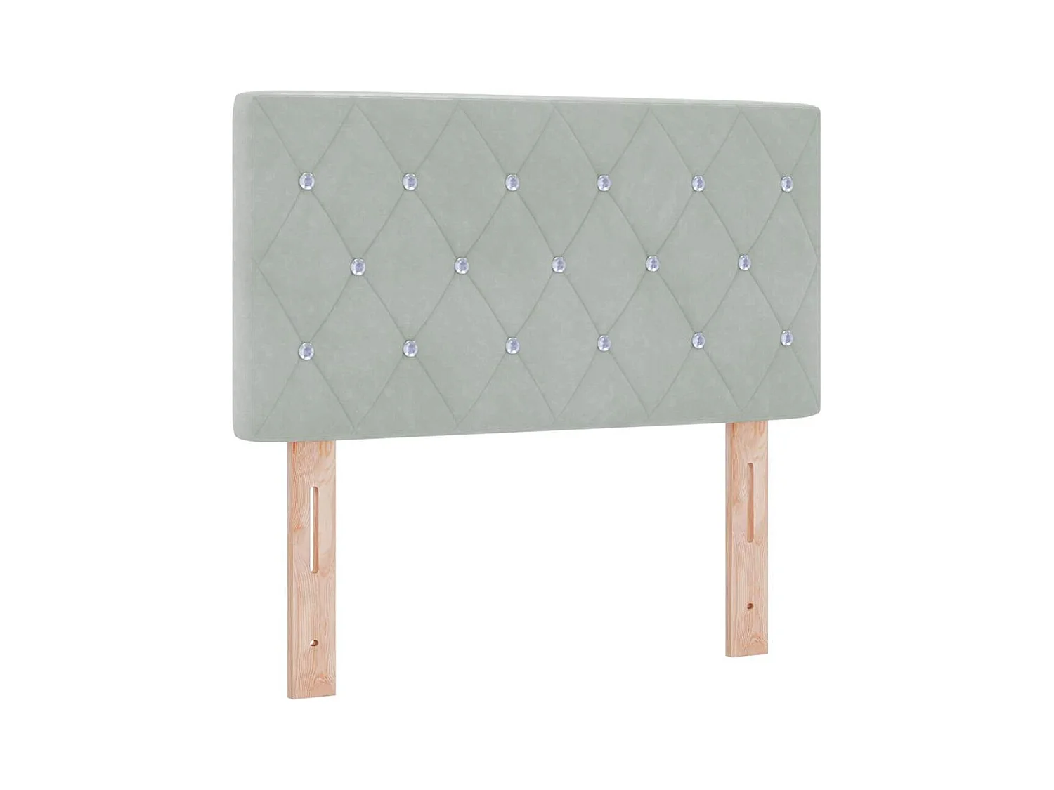 Cabecero LED con luces de tiras LED Gris claro 80 cm Terciopelo