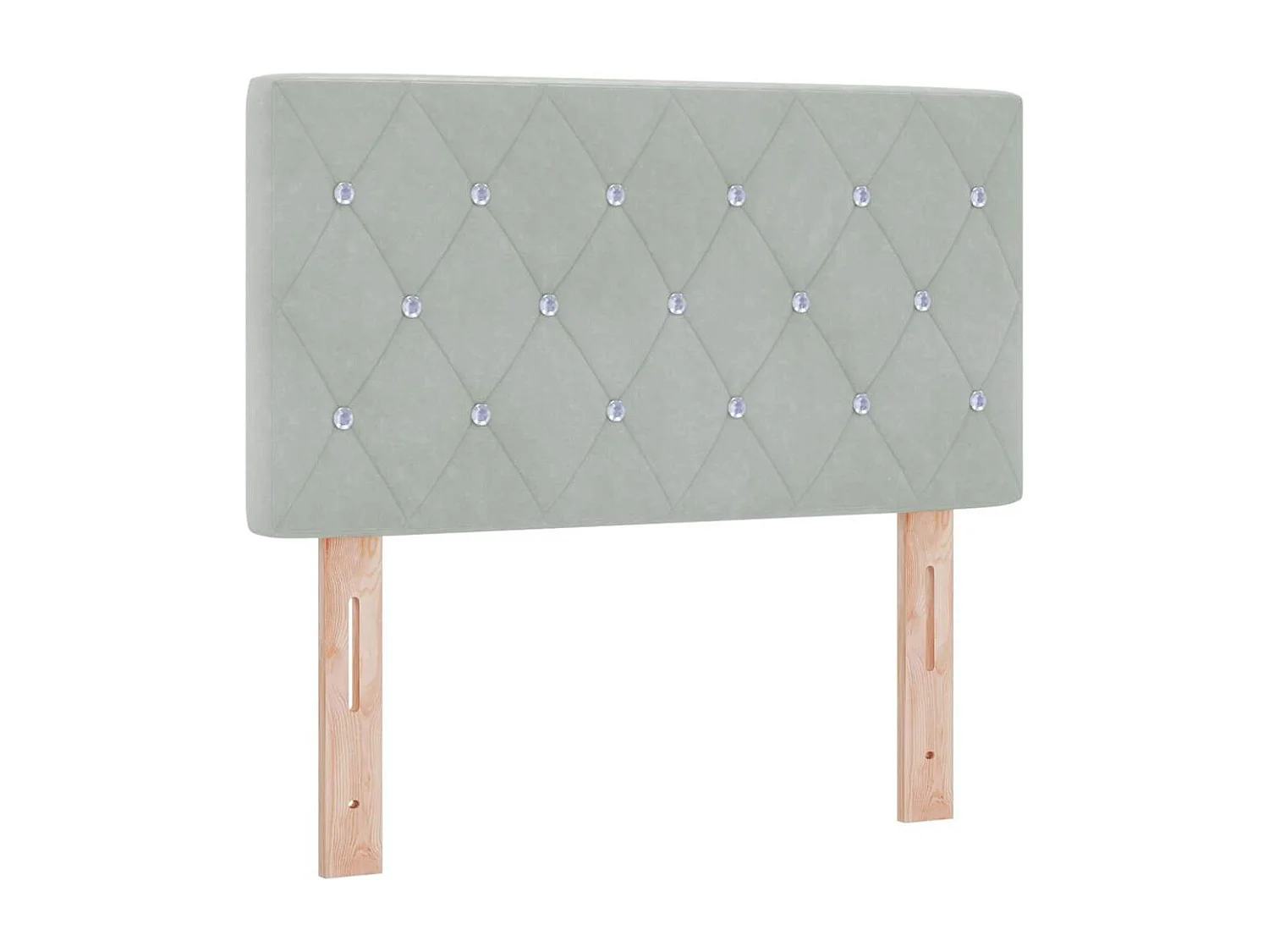 Tête de Lit LED Argyle Gris clair 80 cm Velours