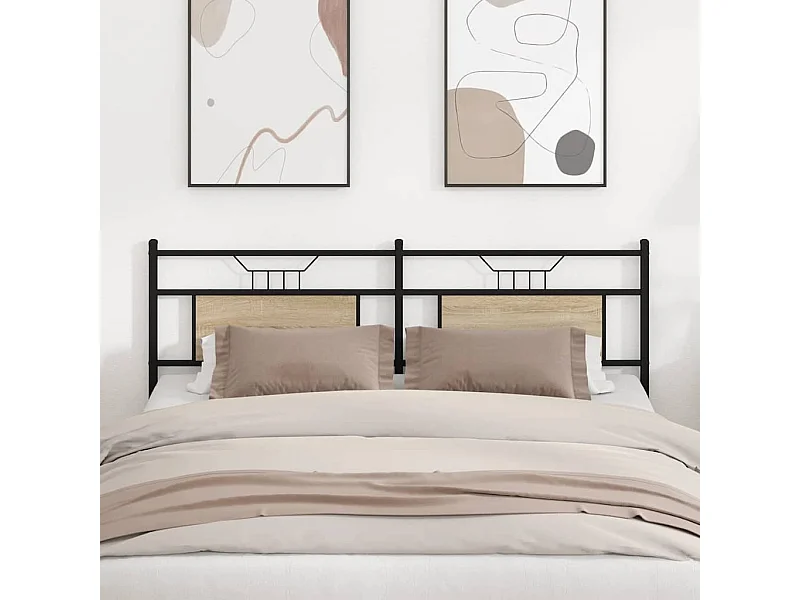 Tête de lit chêne sonoma 180 cm bois d'ingénierie et acier