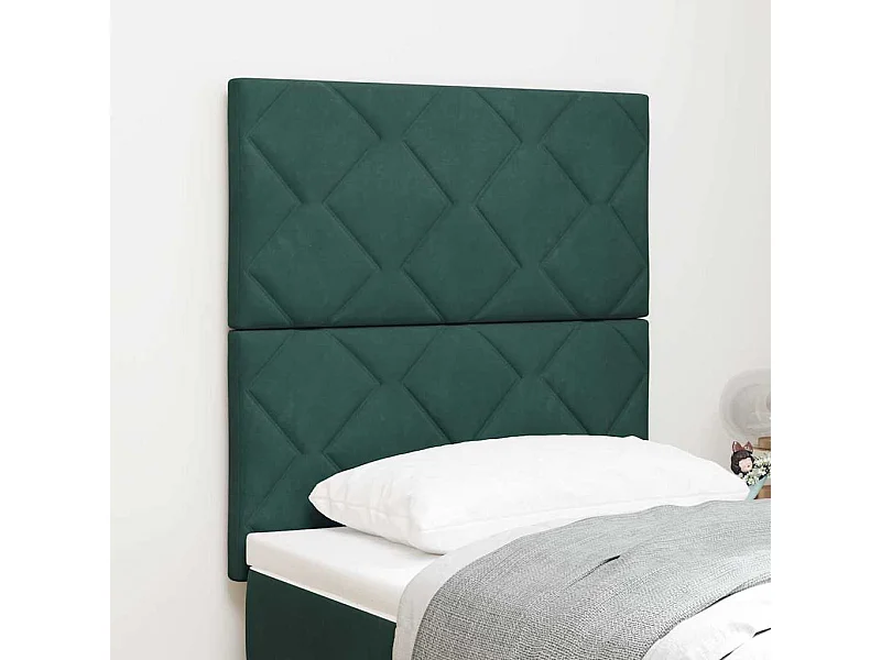 Hoofdbord Wandgemonteerd Geometrisch Donkergroen 80 cm Fluweel