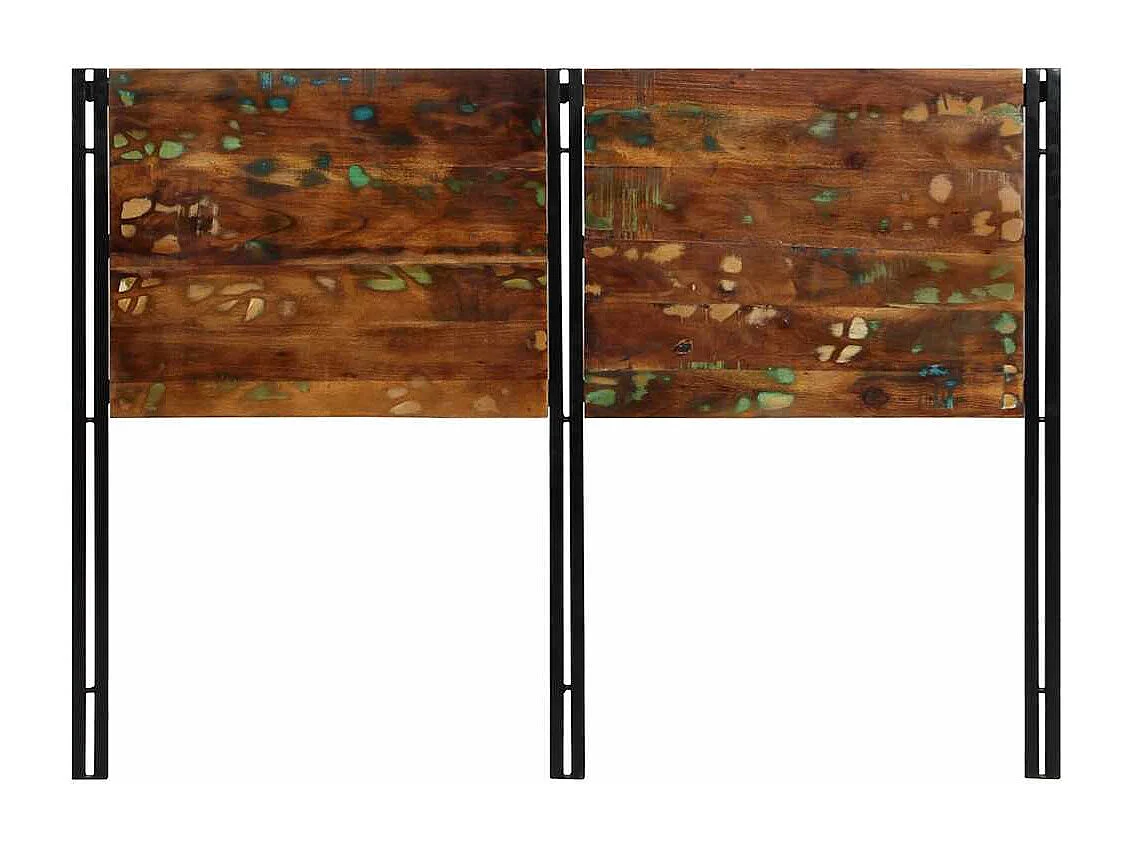 Cabeceira de cama 140 cm madeira recuperada maciça/ferro